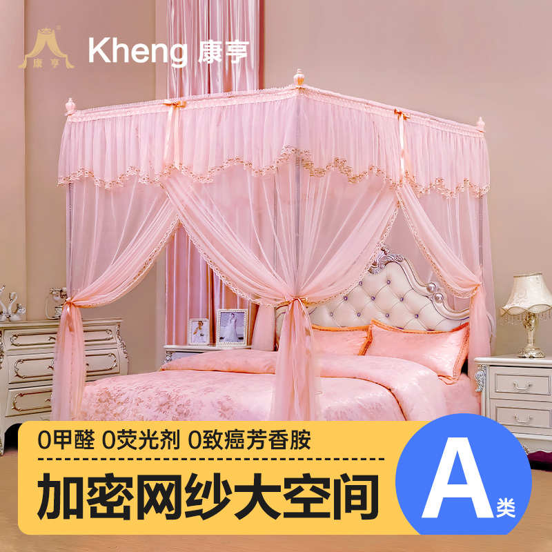 2024新款网红蚊帐1.5tm1.8m2米床家用老式免安装落地公主风纹账