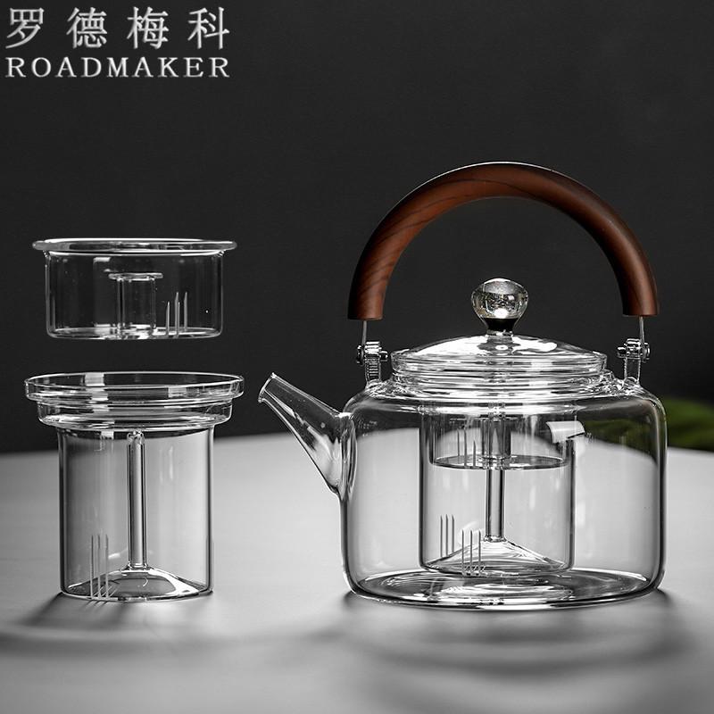罗德梅科玻璃煮茶壶电陶炉蒸煮两用提梁大容Q量家用煮茶器泡茶壶