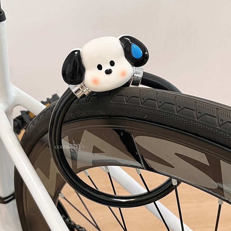 自行车锁专用防盗锁可爱卡通帕恰狗D公路车防偷盗合金锁头618大促