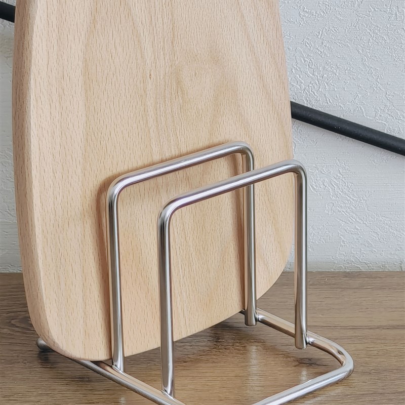 出口单304不锈钢砧板r架菜板架锅盖架多功能加粗双格简约款置物架