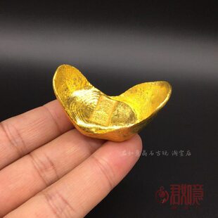 实心合金铜仿古小元宝凤祥金元宝迷你小元宝大清金锭道具摆件