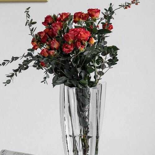 捷克进口 Bohemia水晶玻璃花瓶北欧轻奢风插花装饰品客厅摆件透明