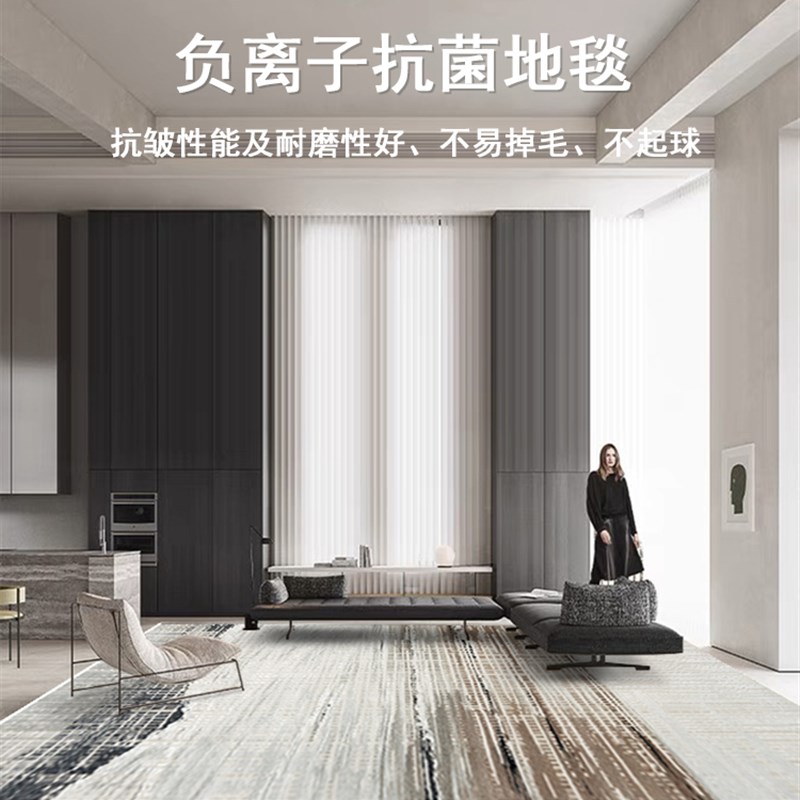 宇秀意式轻奢高级抗菌客厅沙发地毯土耳其设计2023新款家用耐脏