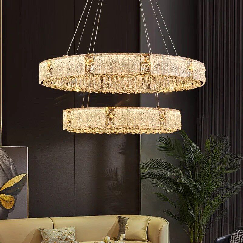 星匠202d5新款客厅吊灯轻奢水晶灯现代圆环卧室灯奢华大气餐厅灯