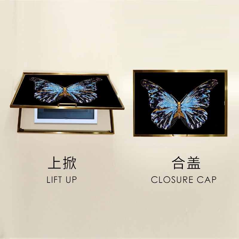 瑞杰 电表箱画《家叶繁茂》轻奢入户遮挡电闸盒开关画 高档不锈钢