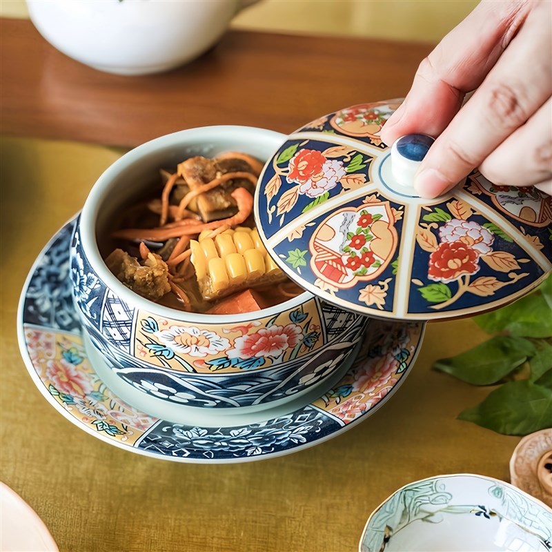 轻奢高级带盖隔水一m人蒸盅煲汤燕窝炖盅餐厅专用甜品碗陶瓷蒸蛋