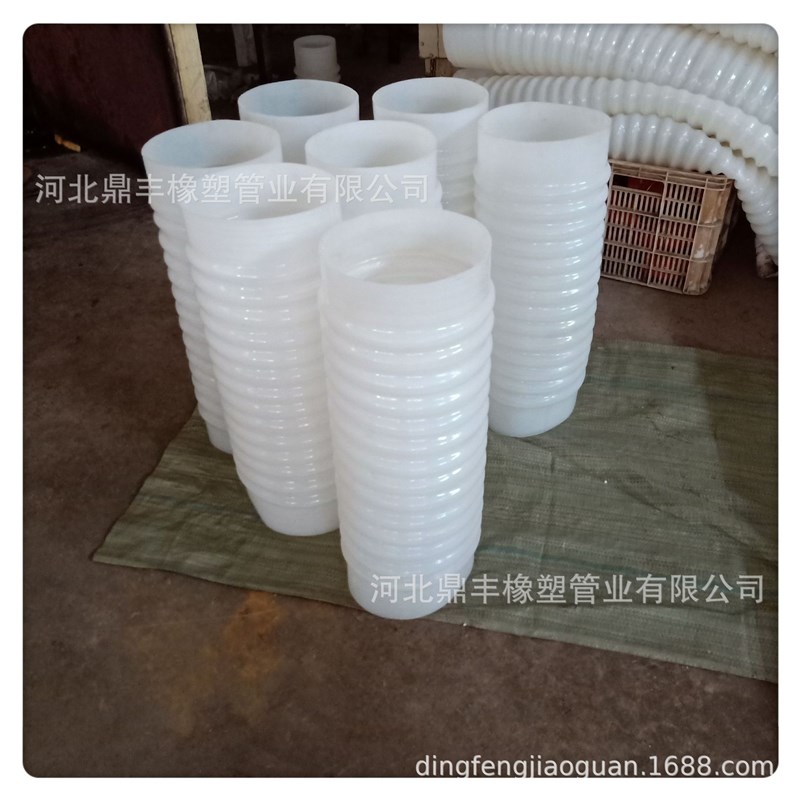 厂家供应圆桶状硅胶软连接 大口径硅胶白K色软连接 橡胶波纹软连