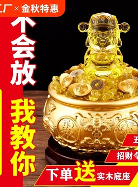 聚宝盆摆件招财聚财纯铜家用存z钱罐G黄铜米缸家居客厅店铺开业礼
