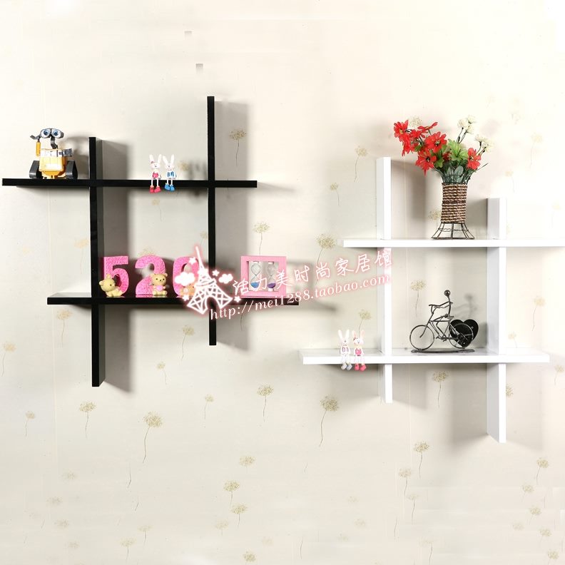 装饰背景整理格子墙面形创意家居井壁挂字搁板置物架 收纳架