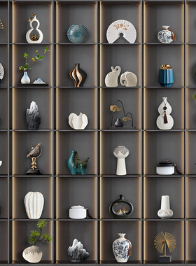 新中式摆件轻奢高档创意q客厅酒柜玄关家居装饰桌面摆放软装工艺