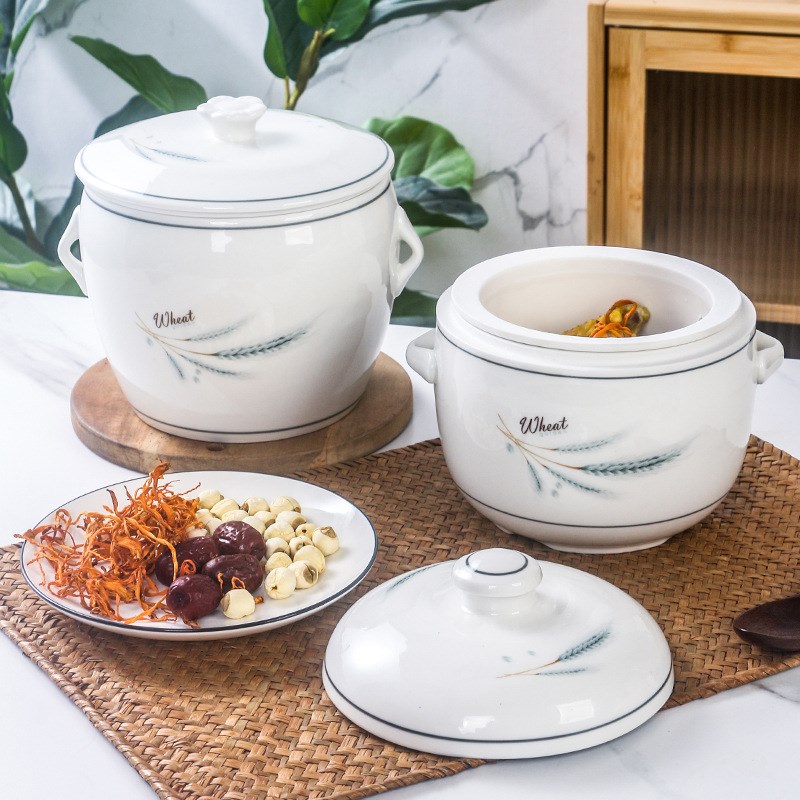 闽南溢鸭汤炖盅隔水汤盅炖锅大号D炖炖鸡盅滴汤内胆陶瓷煲釉下彩