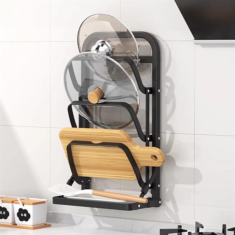 免安装厨房锅盖架壁挂式置物架家用用品收M纳架放菜板案板砧板架