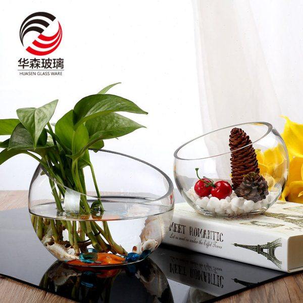 玻璃花瓶创意水培玻璃瓶斜口微景观生态瓶水培植物养花玻璃瓶