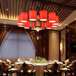 新中式饭店包厢包间吊灯酒店宴会厅茶楼火锅店餐饮吊灯带射灯装饰
