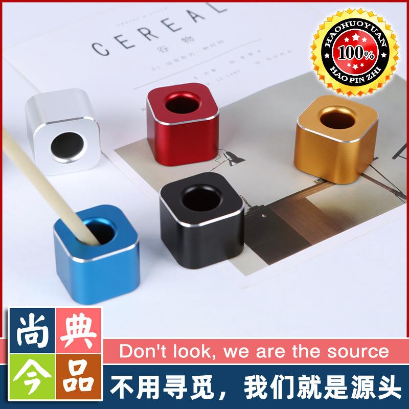 铝合金方形小笔座笔筒笔插创意学生商务时尚简约文具金属桌面收纳