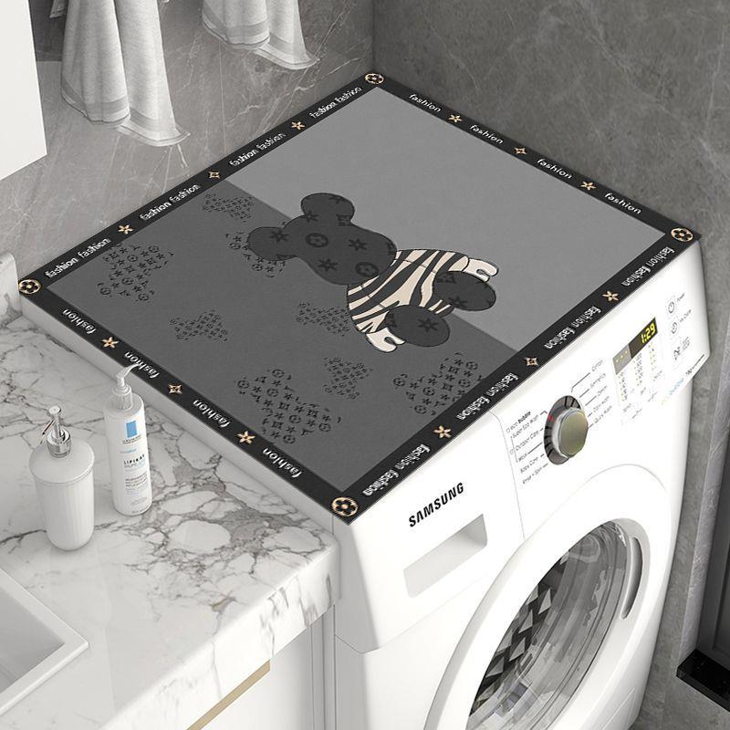 滚筒洗衣机防尘罩微波炉冰箱顶盖布免洗可裁剪仿硅藻泥垫家用