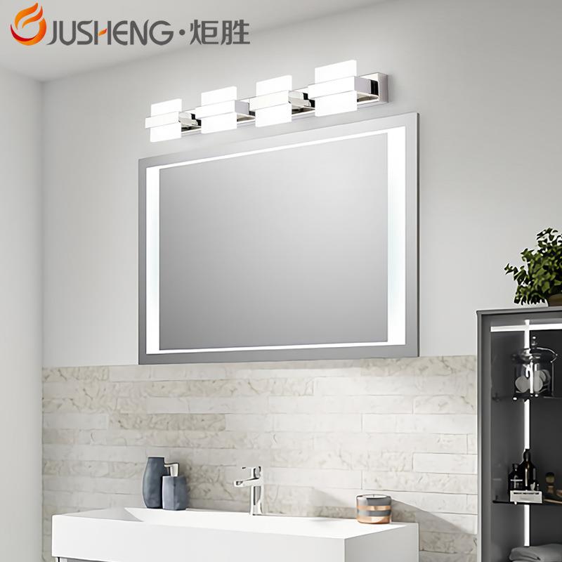 炬胜3头镜前灯 LED卫生间浴室壁灯不锈钢亚克力防潮防雾镜子灯