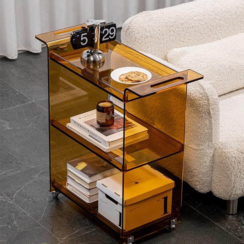 客厅小推车边柜透明沙发边几厨房亚克力餐厅置物架浴室可移动边柜