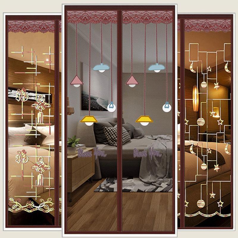 ZQ沙门帘自粘贴2023年家用全磁条隐私纱门2022新款防蚊卧室磁吸纱