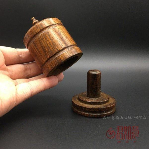 仿老花梨木扳指盒仿古木盒收纳盒木雕摆件圆形小盒子仿老物件收藏,家居饰品,装饰摆件,淘宝优惠券,粉丝福利购,淘宝优惠卷