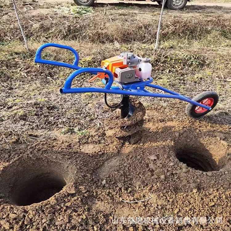 土地钻眼机 手提式埋桩植树挖J坑机 小型施挖钻井机