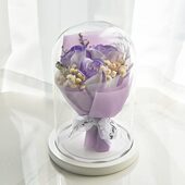 520母亲节礼物碎冰蓝肥皂玫瑰玻璃罩花束情人节生日送女友送妈妈