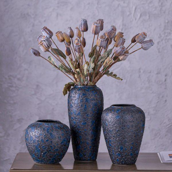 手工做旧泡泡釉花瓶粗陶陶瓷花盆陶罐坛子插花器复古客厅装饰摆件,家居饰品,花瓶,淘宝优惠券,粉丝福利购,淘宝优惠卷