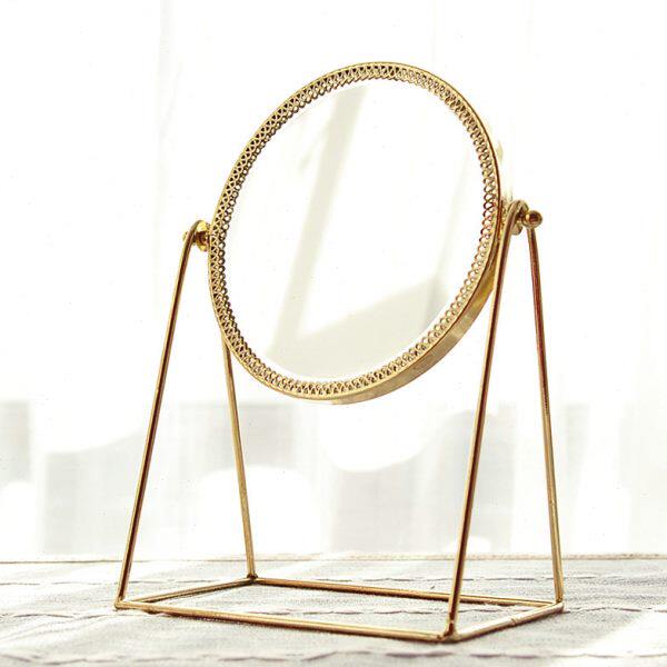 简约台式化妆镜欧式镜子单面梳妆美容镜结婚公主镜随身便携多功能