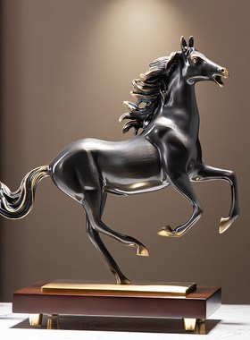 马到成功摆件老板办公室桌面开业礼物家居L客厅高端装饰品轻奢高