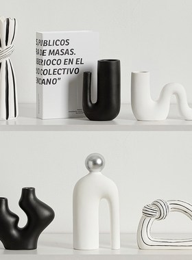 侘寂风创意陶瓷艺术o摆件高端大气上档次办公室酒柜柜子抽象装饰