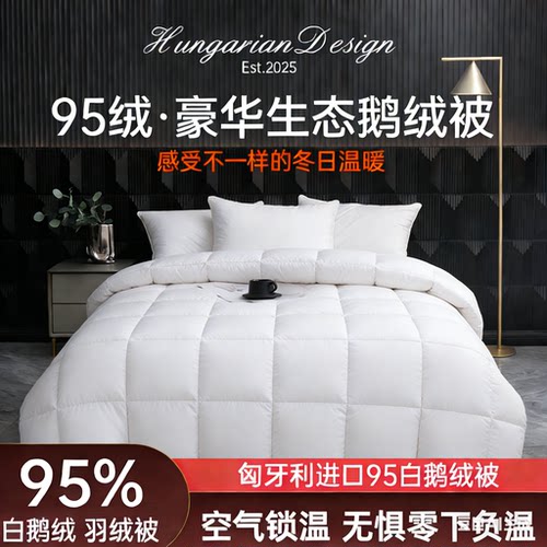 官方旗舰店正品羽绒被95白鹅绒五星级酒店抗菌保暖冬季加厚被芯