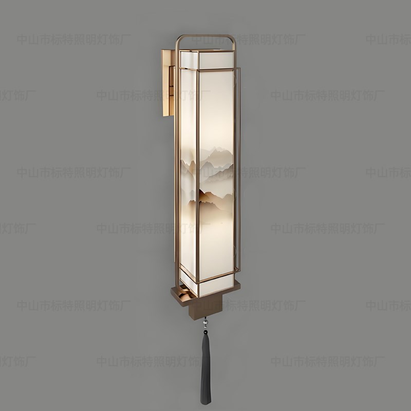 新中式壁灯现代中式别墅茶楼酒店工程走P廊过道墙灯床头灯