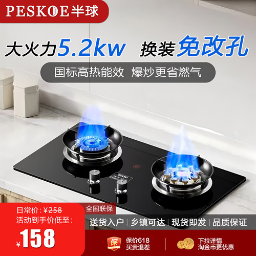 半球燃气灶双灶家用猛火灶