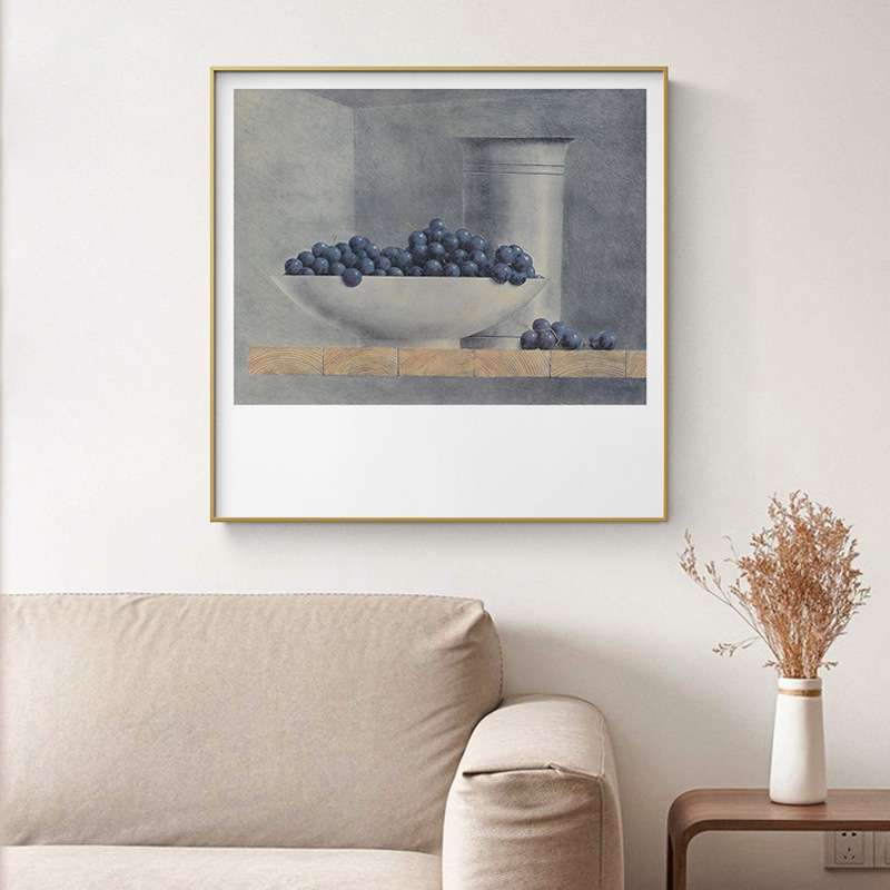 国外餐厅装饰画正方形水果复古壁画玄关过道挂画饭厅墙面装饰墙画图片