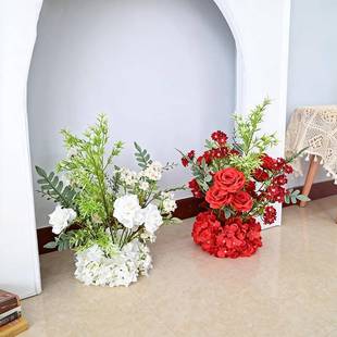 新款 饰摆件酒店婚礼布置 婚礼道具婚庆路引花假花立柱布置装