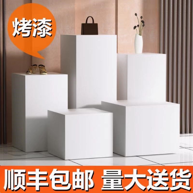木质烤漆黑色展示台橱窗地台模特底座珠宝首饰展示柜陈列柜方形架