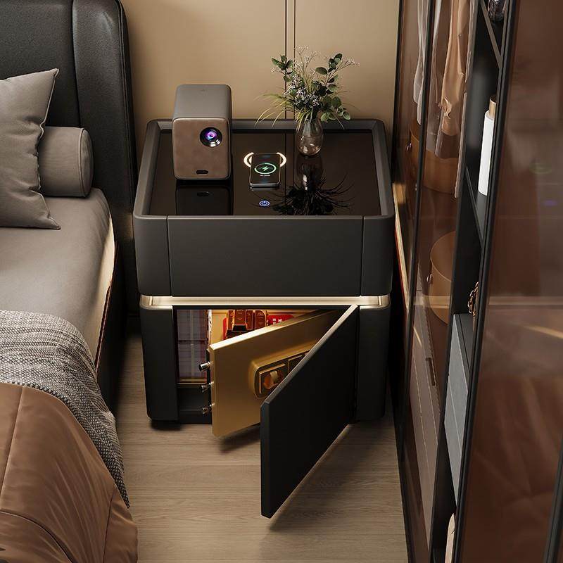 智能床头柜保险箱一体家用卧室小型带锁高级轻奢多功能黑色收纳柜,标准件/零部件/工业耗材,车间地垫,淘宝优惠券,粉丝福利购,淘宝优惠卷