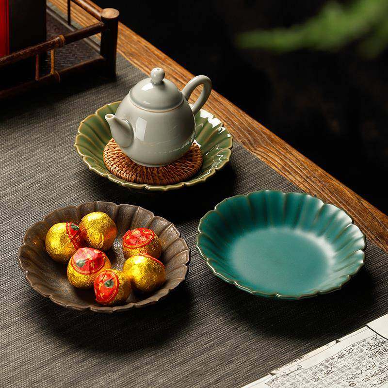 复古葵花壶承陶瓷干泡台家用圆形壶垫窑变粗陶茶壶底座水果托盘大,鲜花速递/花卉仿真/绿植园艺,割草机/草坪机,淘宝优惠券,粉丝福利购,淘宝优惠卷