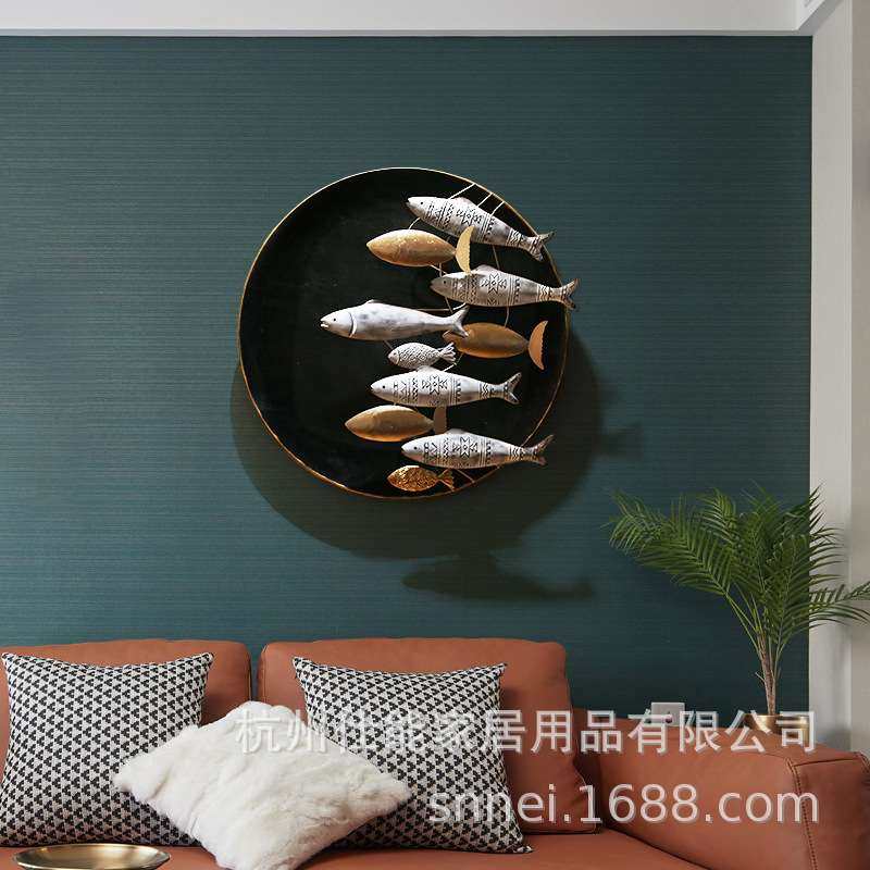 地中海洋风铁艺壁饰鱼玄关壁饰墙面装饰品壁挂件创意墙饰墙壁挂饰