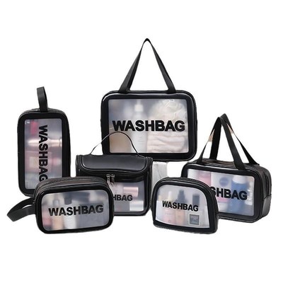 Washbag Clear Handbag PU Travel Storage Bag Cosmetic Makeup