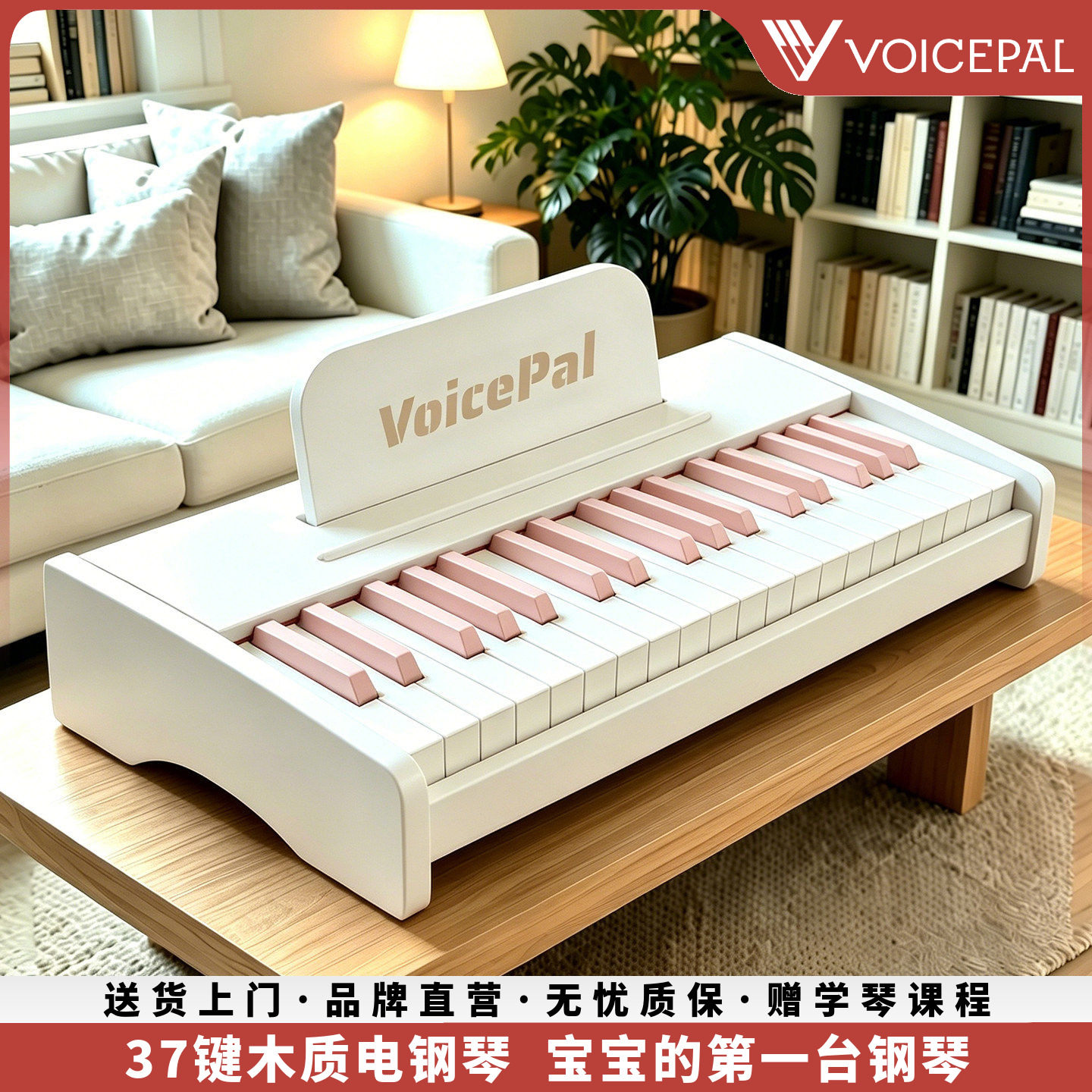 VOICEPAL声派Y27木质37键钢琴儿童男女孩初学玩具礼物便携电子琴