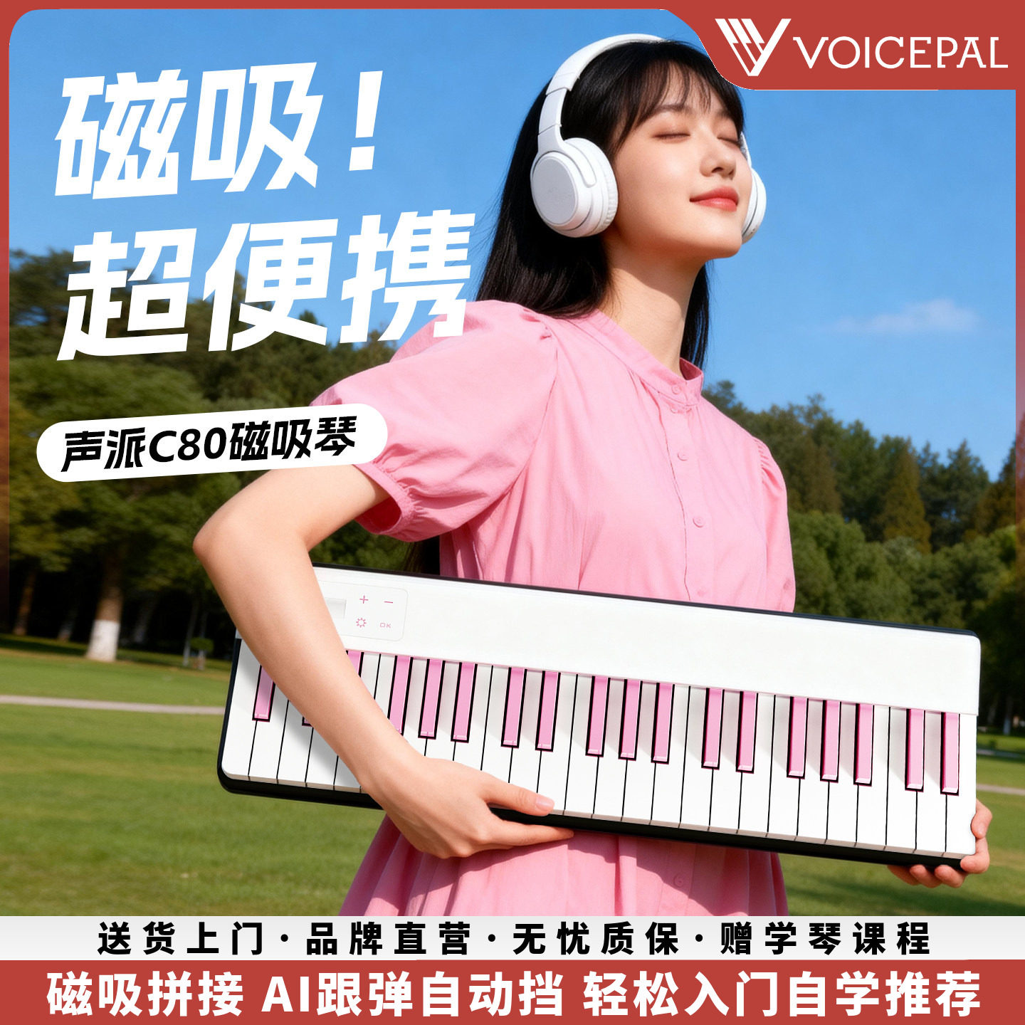 声派C80磁吸电钢琴智能乐器图片