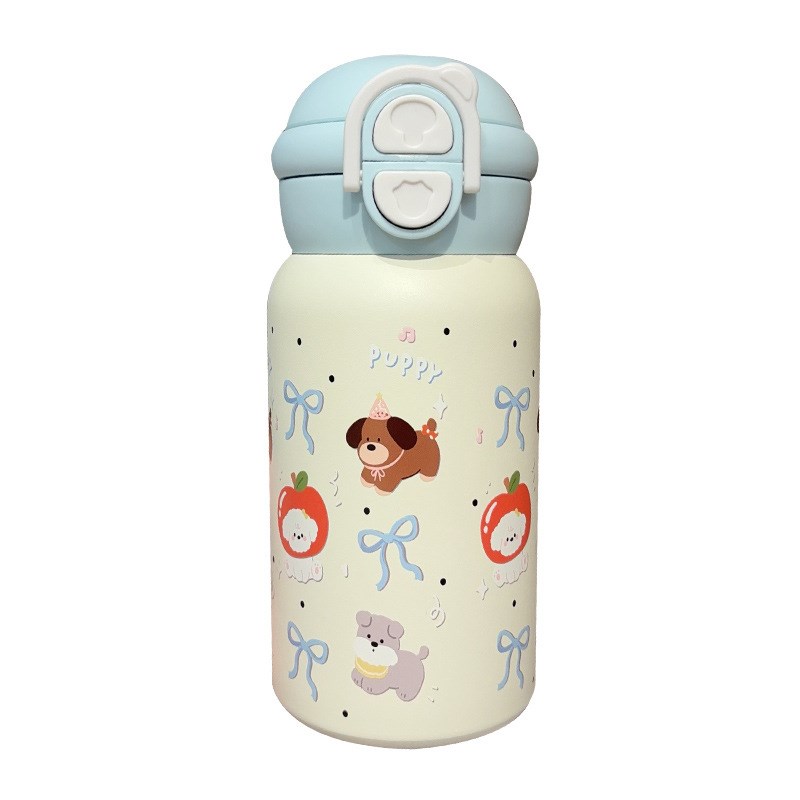 316不锈钢弹跳保温杯双饮水杯女生高颜值大容量可爱学生吸管杯子