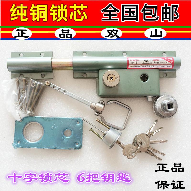 门锁邮 山条木锁门锁双铁门锁穿大锁双扇双开门锁包大齿条门锁