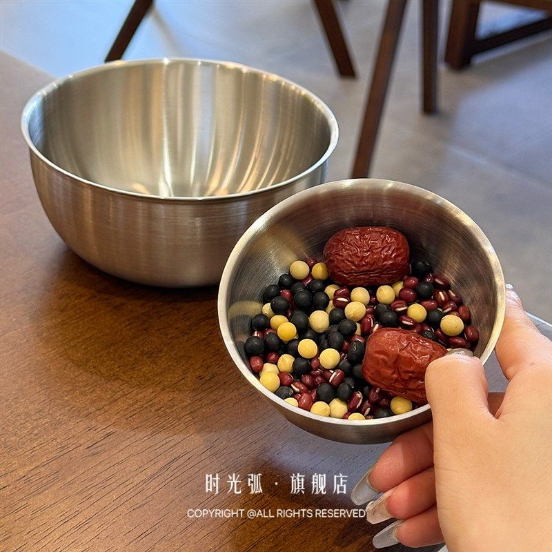 日式磨砂小料碗!18/10不锈钢料理盆套件蒸蛋碗味碟酱料碗坚果碗