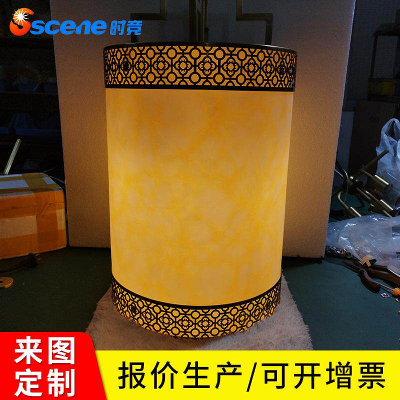 新中式复古全铜仿云石户外工程凉亭过道长廊晴雨挡单吊灯按需供应