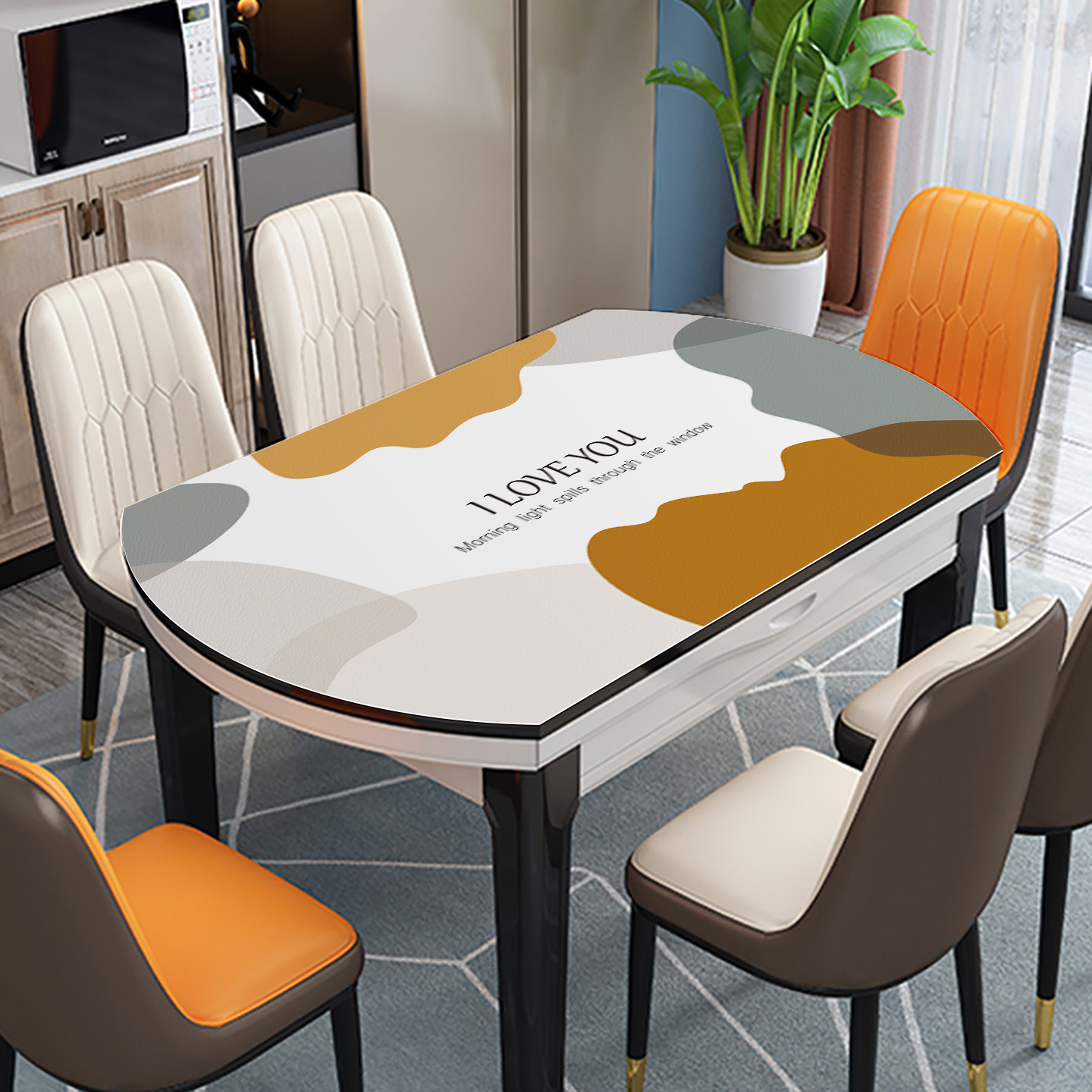 2026新款轻奢高级感折叠餐桌桌垫防水防油圆弧形椭圆茶几硅胶桌布,居家布艺,桌布,淘宝优惠券,粉丝福利购,淘宝优惠卷