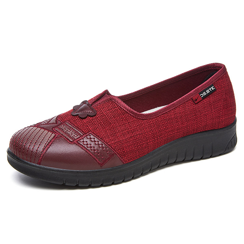 双星布面一脚蹬老北京布鞋女平底软底防滑舒适妈妈鞋轻便时尚,女鞋,棉鞋,淘宝优惠券,粉丝福利购,淘宝优惠卷