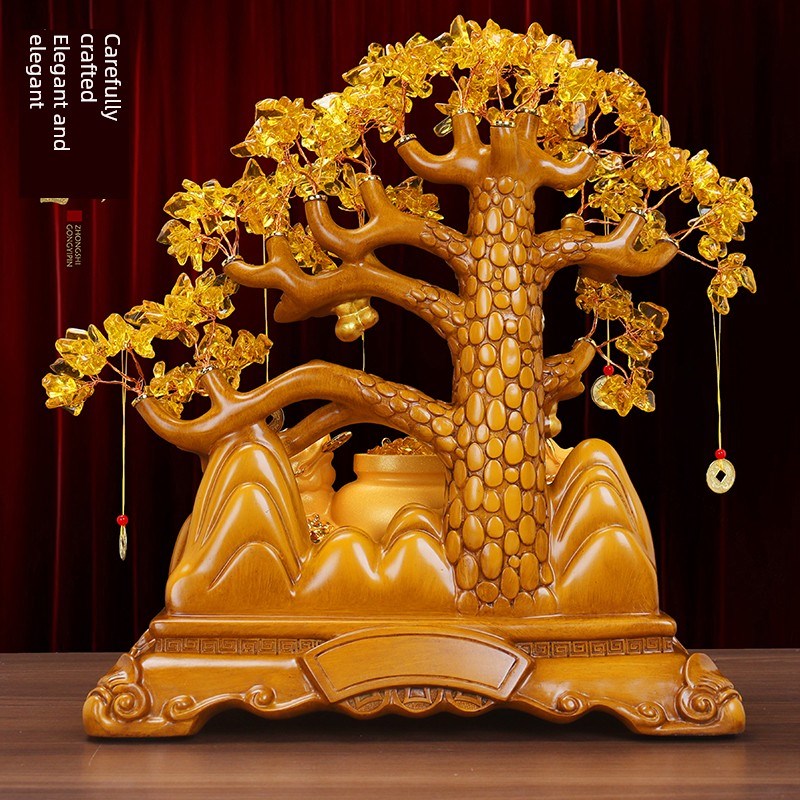 碧秀招财进宝聚宝盆饰品客厅酒柜水晶钱树饰品收银.乔迁开幕礼