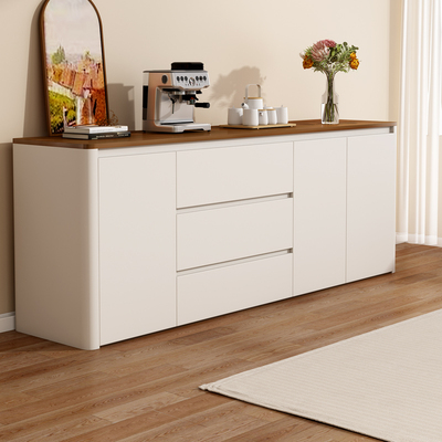 ENF级奶油风餐边柜靠墙一体